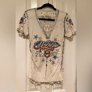 Wornstar famous grunge v-neck tshirt.